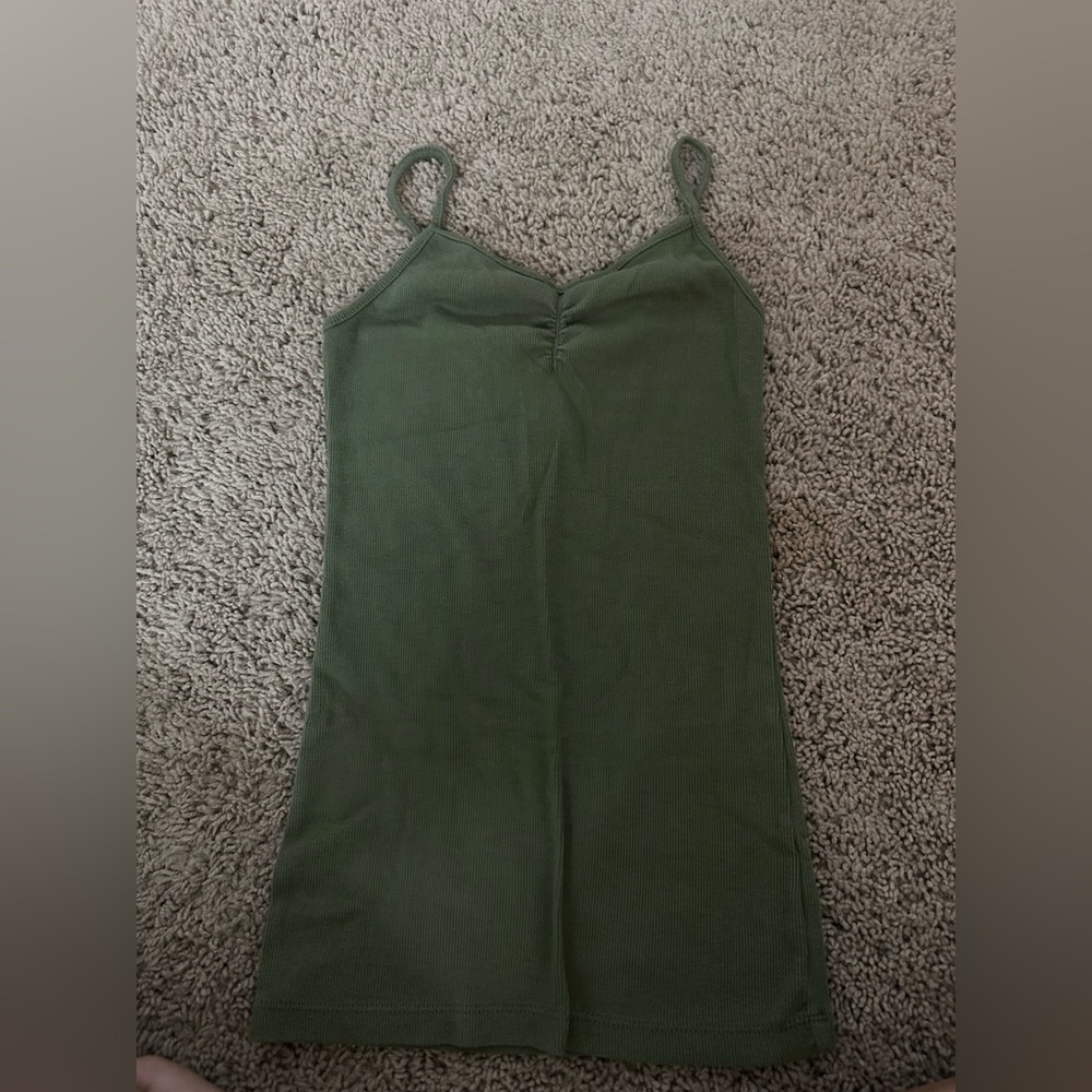 No Boundaries Olive Green Ribbed Top